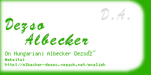 dezso albecker business card